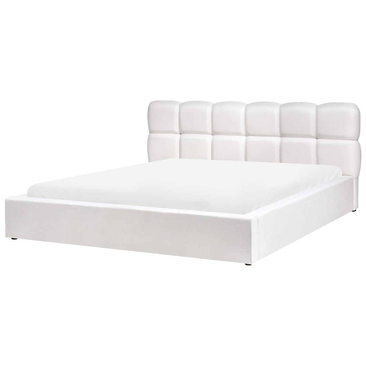BETT mit Stauraum 180/200 cm Stoff Cremeweiß Baston - Creme, Textil (180/200cm) - Beliani