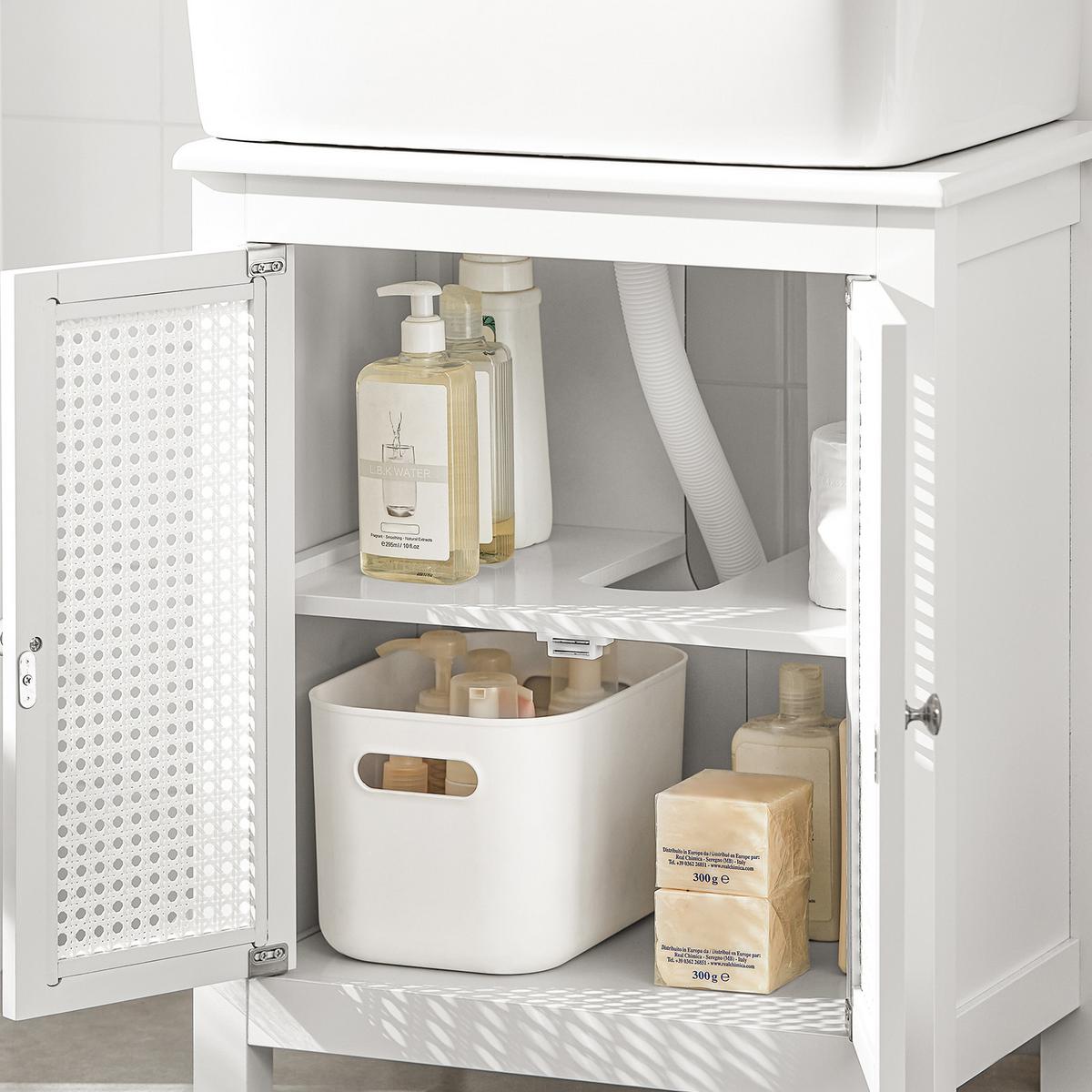 WASCHBECKENUNTERSCHRANK Weiß - Weiß, Holzwerkstoff (50/60/33cm) - SoBuy
