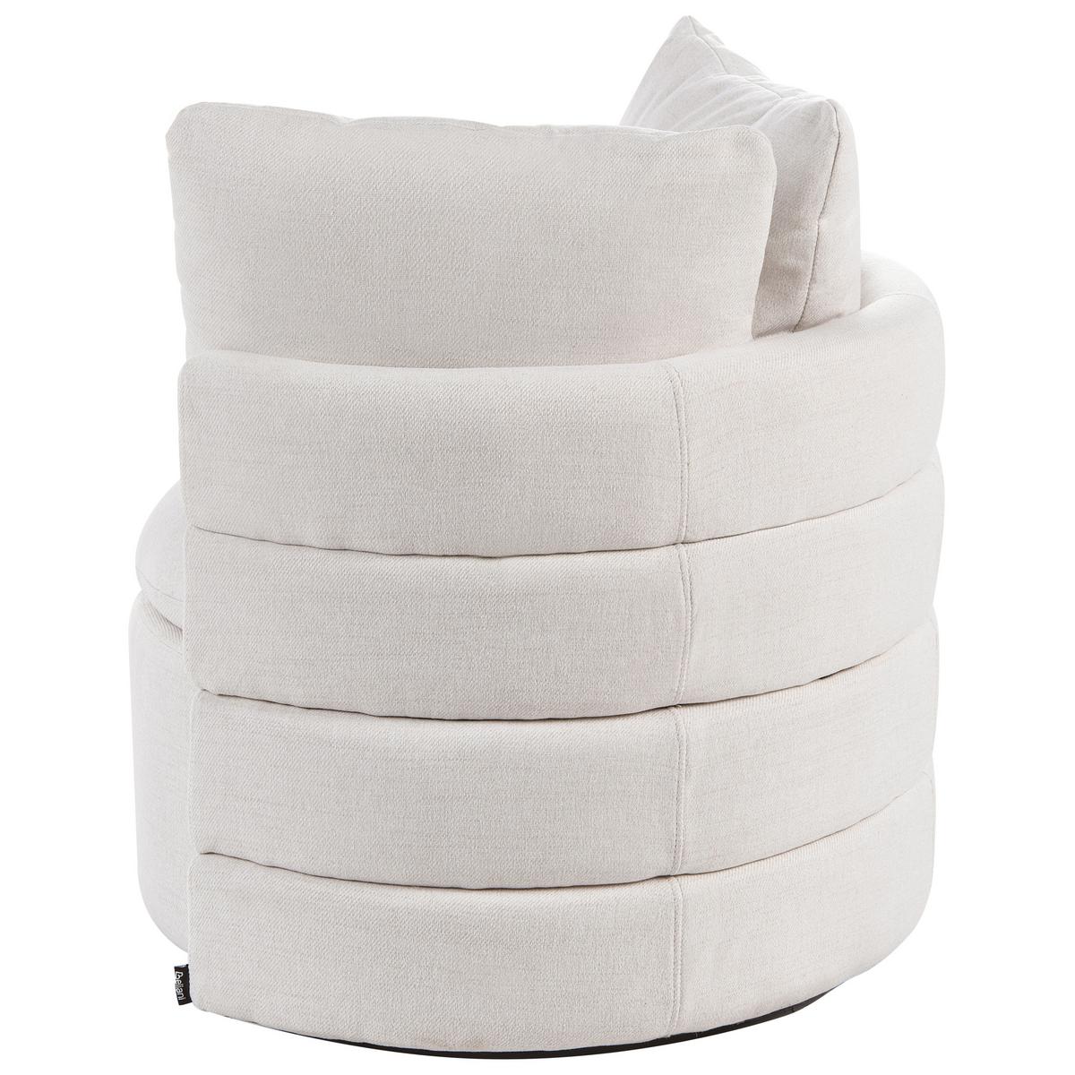 DREHSESSEL mit Stauraum Stoff Cremeweiß Randers - Weiß, Textil (79/62/72cm) - Beliani