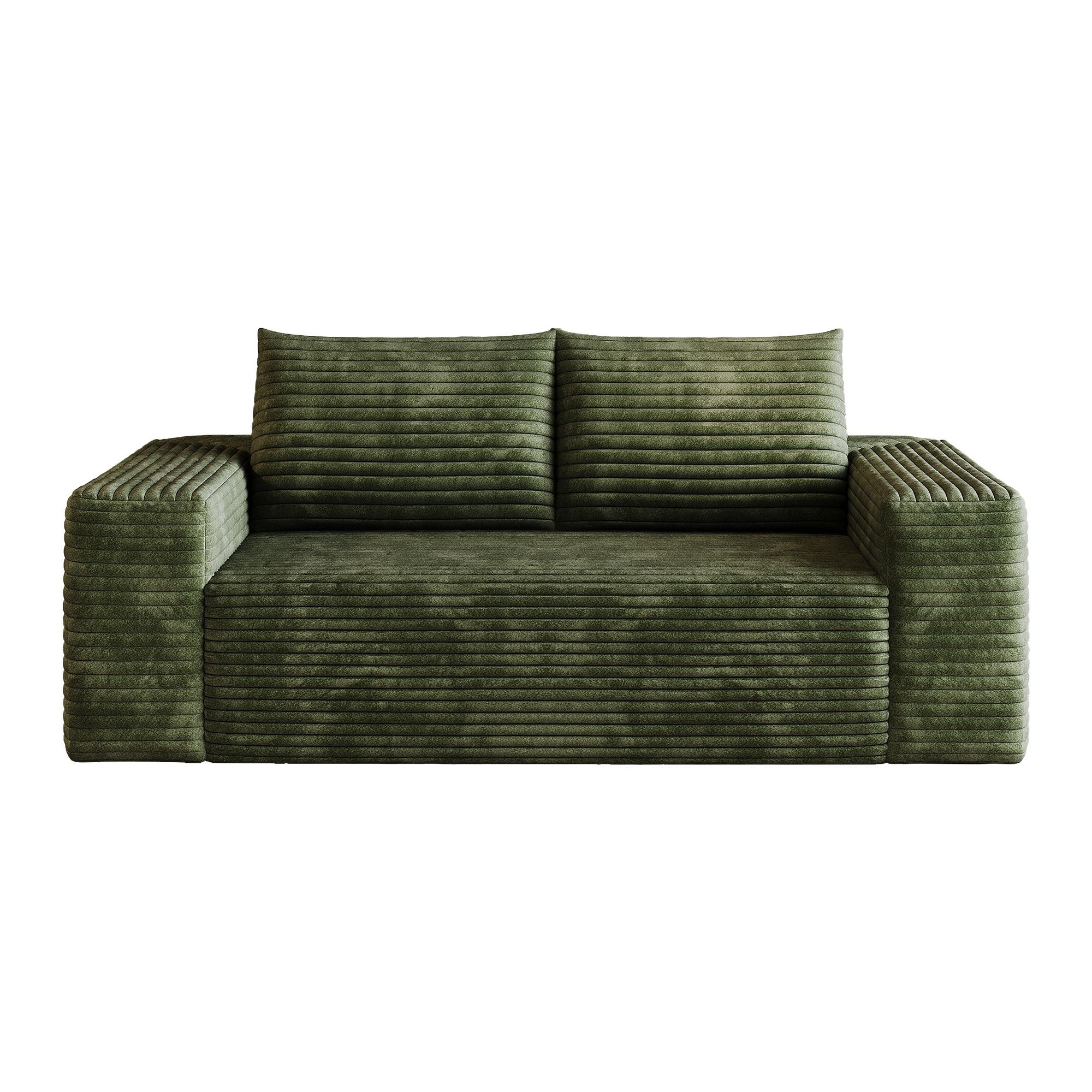 2-SITZER SOFA 180cm Cord-Sofa ohne Montage - Grün, Textil (180/83/90cm) - Urban Meuble
