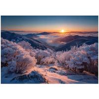 FOTOTAPETE Gebirge Landschaft Lila 350x250 cm - Multicolor, Papier (350/250cm) - Wallarena