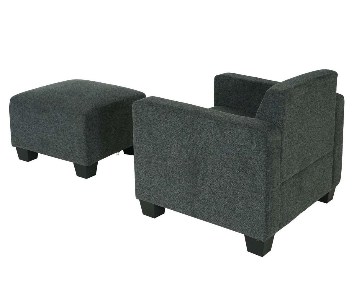 SESSEL MIT OTTOMANE Anthrazit - Anthrazit, Textil (58/76/58cm) - MCW