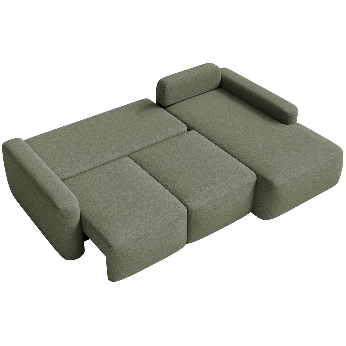 ECKSOFA Carnos Mini Olivgrün Chenille - Schwarz/Olivgrün, Kunststoff/Textil (164/238cm) - Selsey