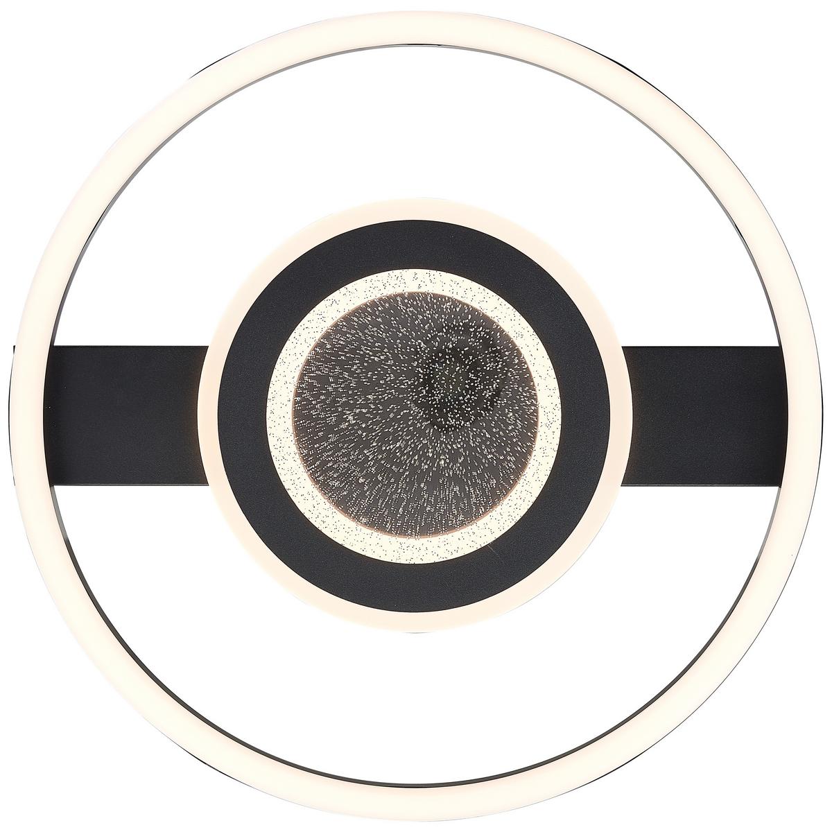 LED DECKENLEUCHTE Queens Schwarz 37/37/5 cm - Schwarz, Metall (37/37/5cm) - Brilliant