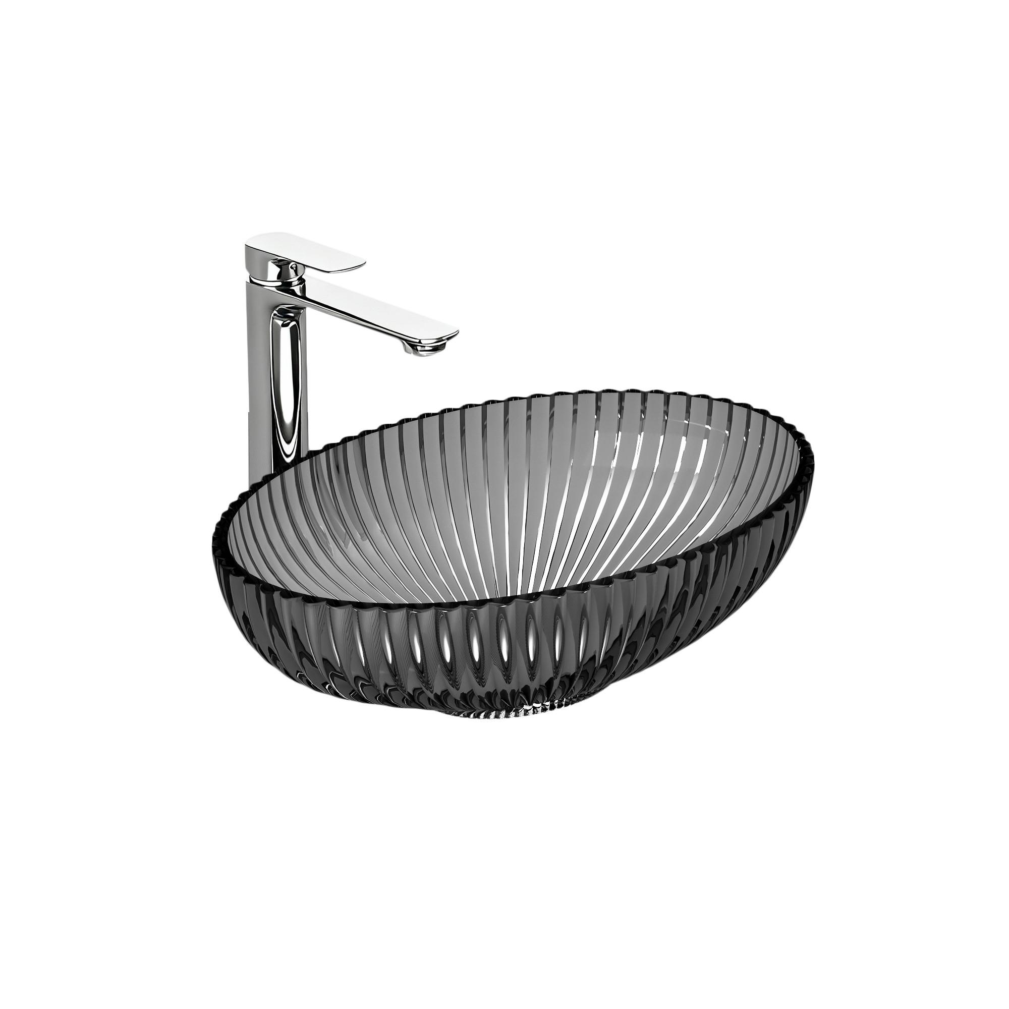 WASCHBECKEN Oval Glas Schwarz 51 / 35 / 15 cm - Schwarz, Glas (51/15/35cm) - EMKE