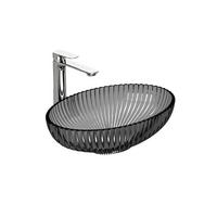 WASCHBECKEN Oval Glas Schwarz 51 / 35 / 15 cm - Schwarz, Glas (51/15/35cm) - EMKE