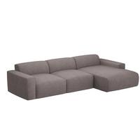 ECKSOFA DOVE Rechts Chenille-Stoff in Beige-Grau - Greige, Kunststoff/Textil (313/162cm) - Idohome