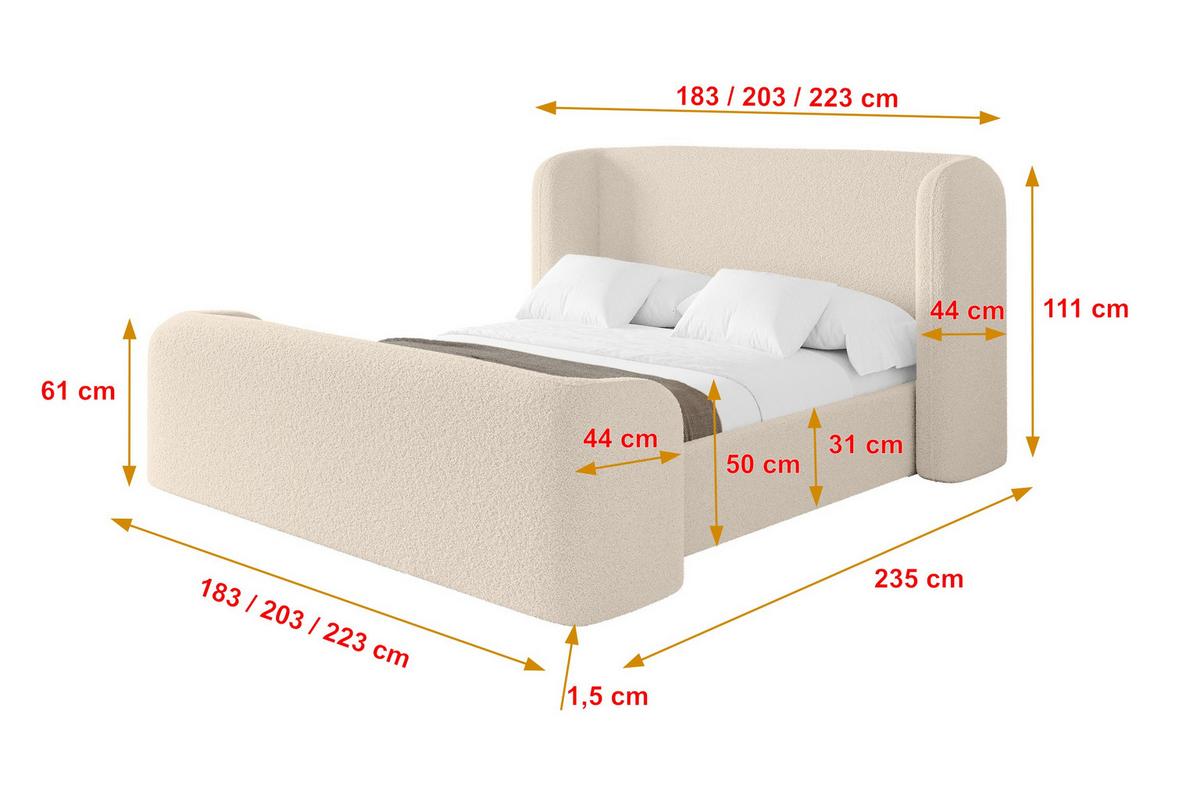 POLSTERBETT mit Bettkasten, Fußteil und Lattenrost, Bett mit Matratze H3/H4 - ESTI-Z 140x200 Dunkelbeige - Cappuccino, Holzwerkstoff/Textil (140/200cm) - ALTDECOR