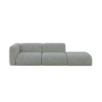 SOFA Ottomane Links MIRA-S3 296x89x70 Grün Velours - Schwarz/Hellgrün, Holzwerkstoff/Kunststoff (296/70/89cm) - ALTDECOR
