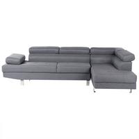 5-SITZER-ECKSOFA Polyester Grau Norrea - Grau, Textil (262/169cm) - Beliani