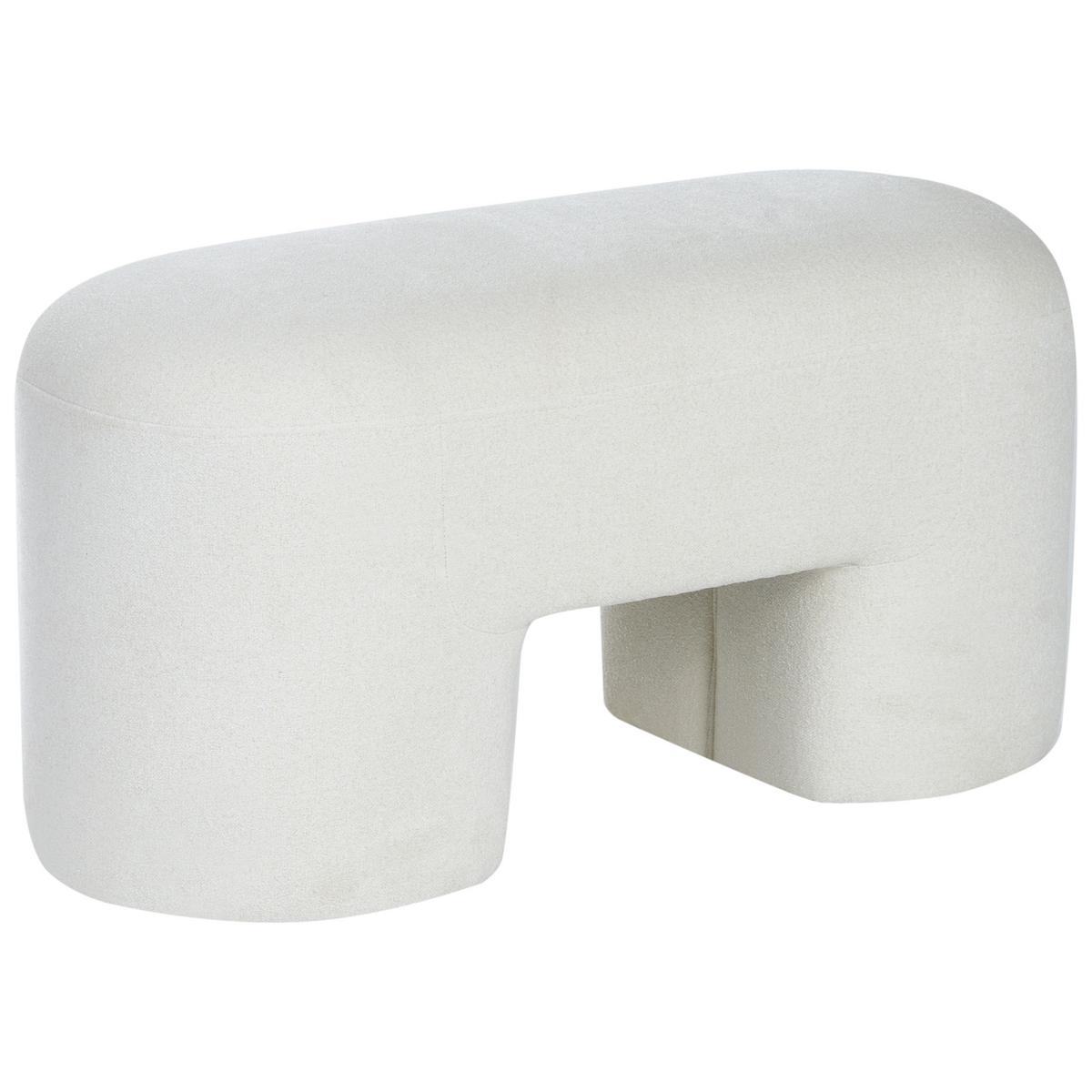 POLSTERBANK Bouclé Weiß Decorah - Weiß, Textil (88/46/39cm) - Beliani
