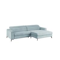 ECKSOFA LAISKA Hellblau Cord - Schwarz/Hellblau, Textil/Metall (282/177cm) - KAWOLA