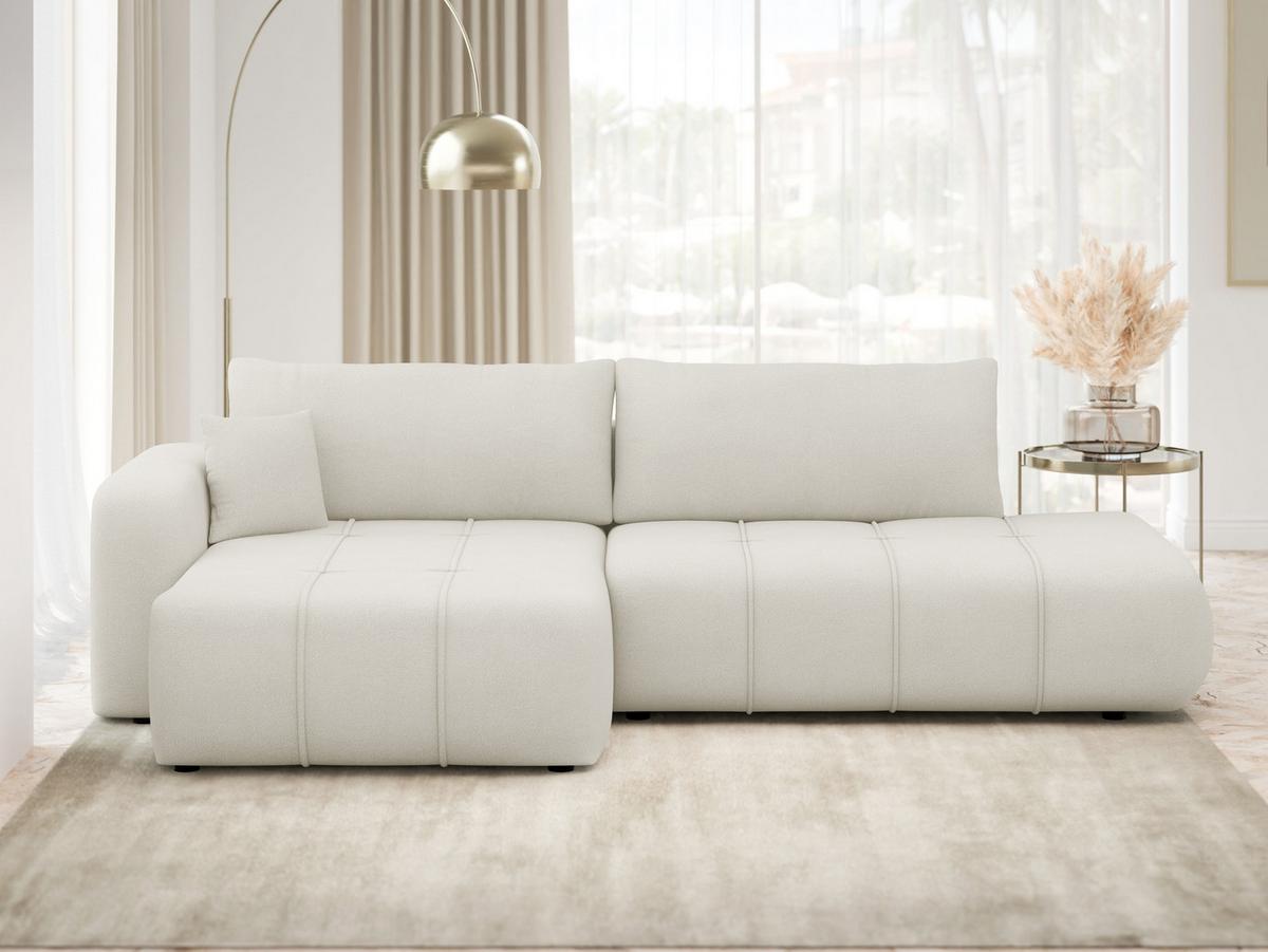 ECKSOFA Furyn O, Seite: Links - Creme/Schwarz, Holzwerkstoff/Kunststoff (262/145cm) - MIRJAN24