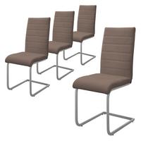SCHWINGSTUHL 4er Set Braun Kunstleder - Silberfarben/Braun, Metall (40/102/57cm) - ML-DESIGN