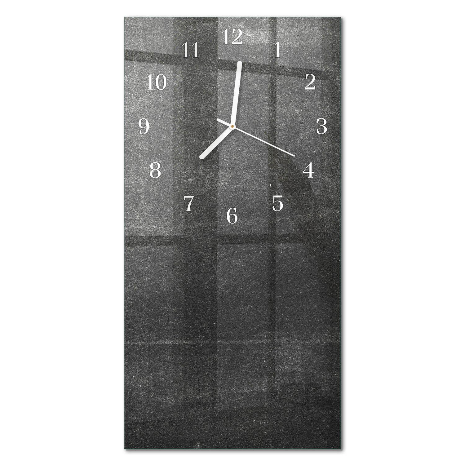 WANDUHR aus Glas 30x60 cm - Graphit - Grau, Glas (30/60/0.4cm) - TULUP