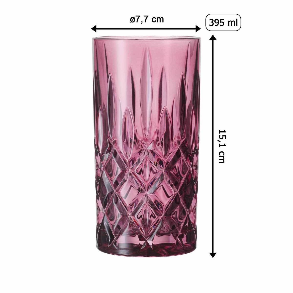 LONGDRINKGLÄSER Noblesse Berry 395 ml 2er Set - Beere, Glas (0.395L) - Nachtmann
