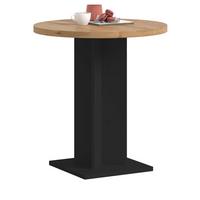 ESSTISCH Eiche Artisan, schwarz, Küchentisch rund Ø 70 cm - Schwarz/Eiche Artisan, Holzwerkstoff (70/70/76cm) - Inn.Furn