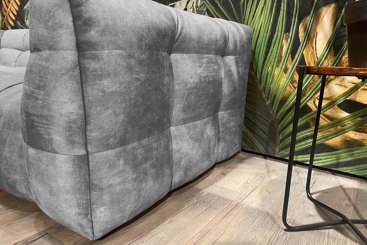 SOFA RIO Hellgrau Velvet - Hellgrau/Schwarz, Textil (236/68/105cm) - KAWOLA