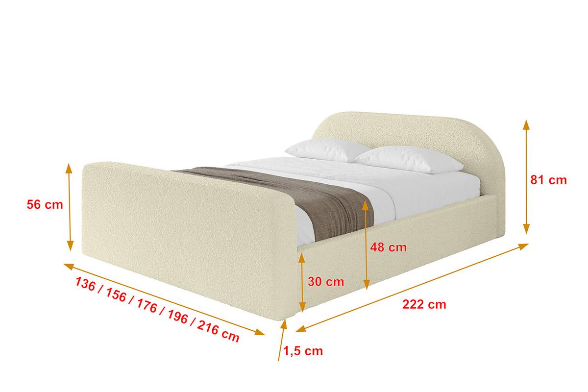 POLSTERBETT mit Bettkasten, Fußteil und Lattenrost, Boxbett mit Matratze H3/H4 - TIVON-Z-V1 180x200 Beige - Taupe, Holzwerkstoff/Textil (180/200cm) - ALTDECOR