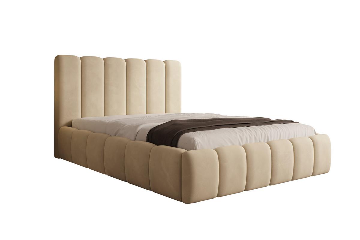 POLSTERBETT Vilo 180x200 mit Bettkasten und Stabilem Metallgestell - Beige, Textil (180/200cm) - Storez24