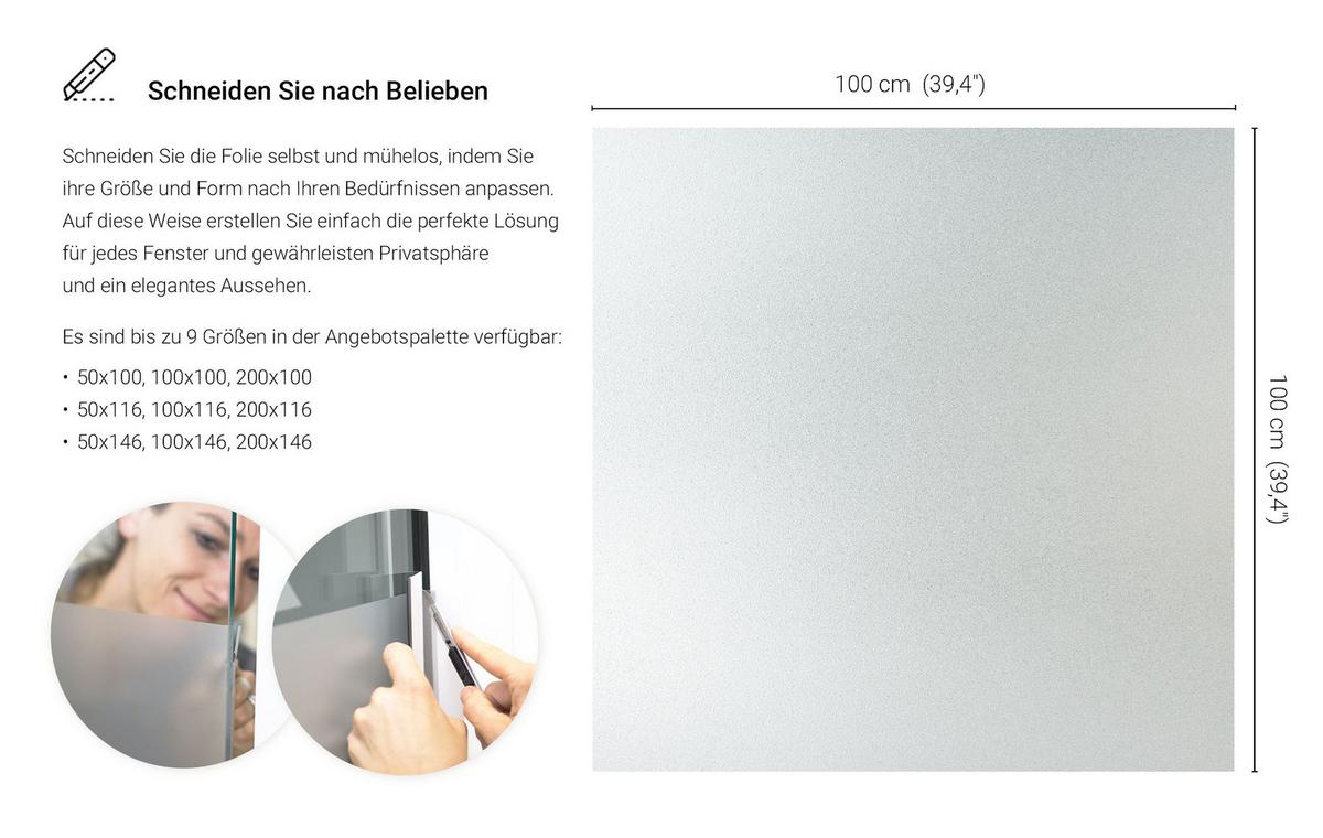 SICHTSCHUTZFOLIE – 100x106 cm - Transparent, Kunststoff (100/100/0.1cm) - TULUP