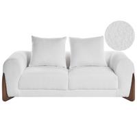 2-SITZER-SOFA Bouclé Weiß Vinliden - Dunkelbraun, Textil (180/62/87cm) - Beliani