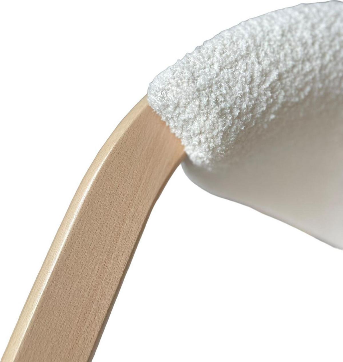 ESSZIMMERSTUHL KALLA 4er Set in Creme Bouclé, massives Buchenholz 58/60/74 cm - Hellbraun/Creme, Holz/Textil (58/72/47cm) - WFL GROUP
