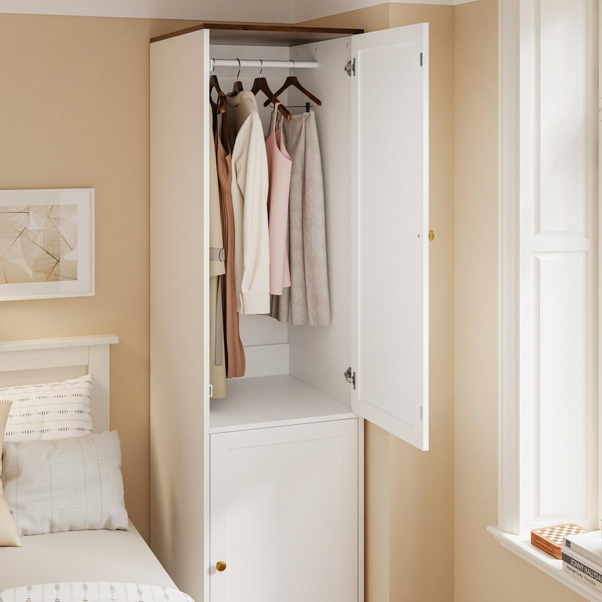 HOCHSCHRANK mit Kleiderstange KSB03-W - Ahornfarben, Fell (45/187/55cm) - SoBuy