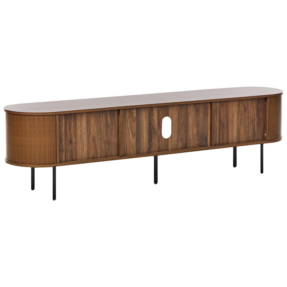 TV-MÖBEL Braun/Schwarz Taroon - Schwarz/Braun, Holzwerkstoff (180/50/40cm) - Beliani