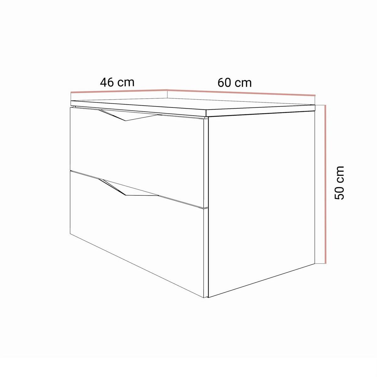 BADEZIMMERSET MIRA I 60 cm - Kaschmir, Holzwerkstoff (60/50/46cm) - Lookway