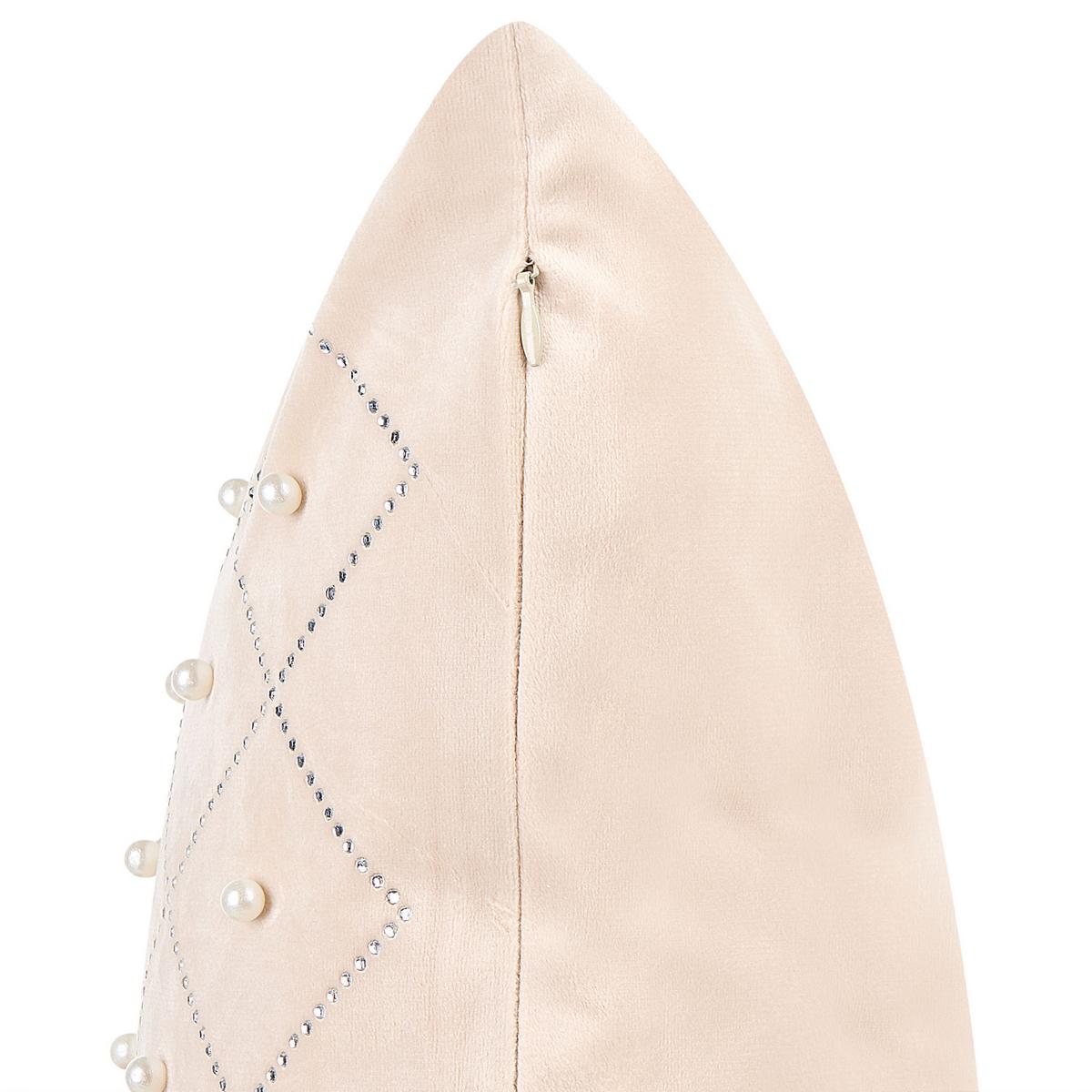 DEKOKISSEN 2er-Set Beige 45/45 cm Yarrow - Beige, Textil (45/45cm) - Beliani