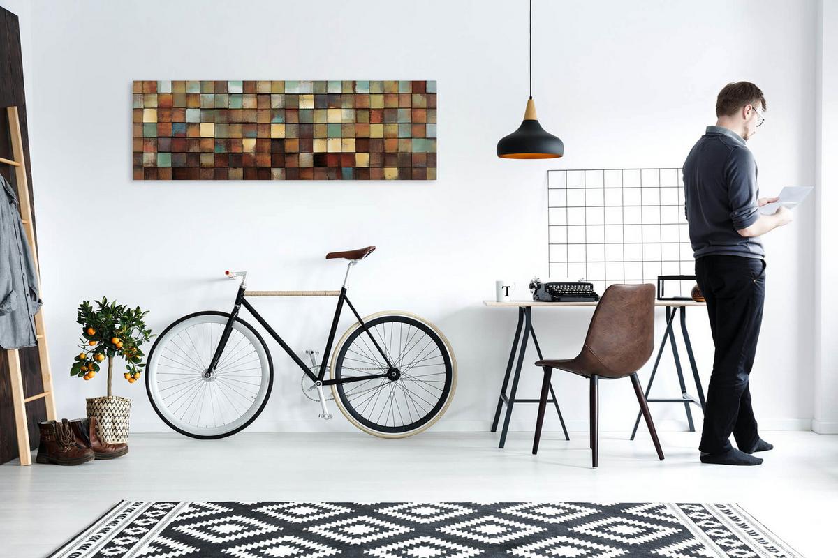HOLZBILD Grün 144/44 cm - Braun/Grün, Holz (5/44cm) - KUNSTLOFT
