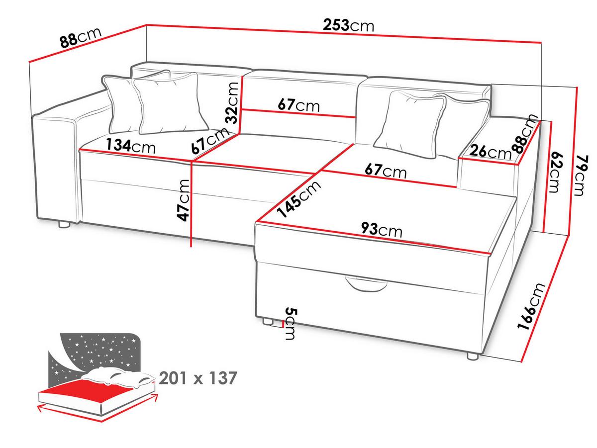 ECKSOFA Santos L, Seite: Links - Schwarz/Naturfarben, Holzwerkstoff/Kunststoff (253/166cm) - MIRJAN24