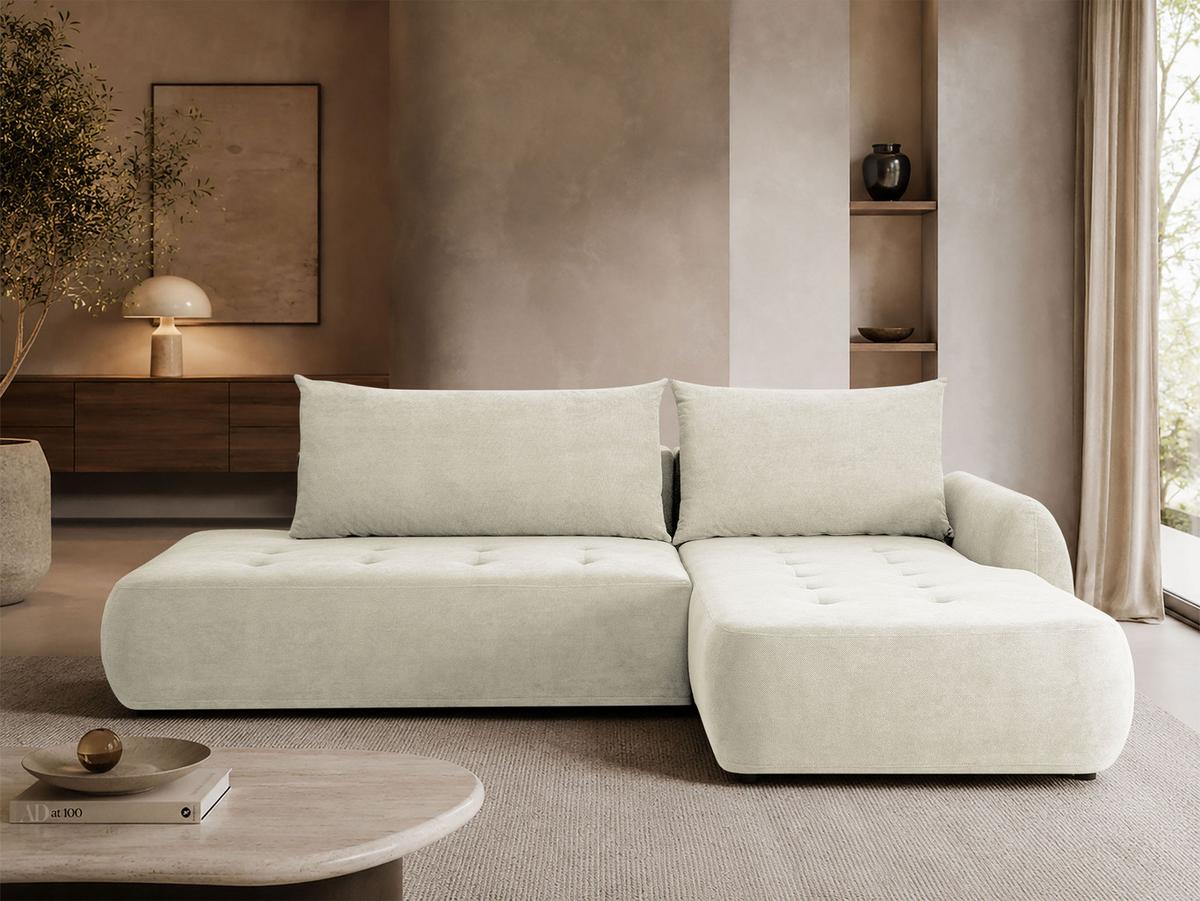 ECKSCHLAFSOFA Bueno I, Seite: Rechts - Creme/Schwarz, Holz/Textil (300/185cm) - MIRJAN24