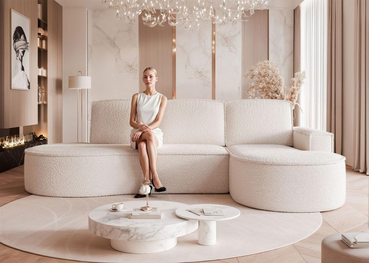 ECKSOFA Arlet Mit Schlaffunktion - Creme, Holzwerkstoff/Textil (156/277cm) - Fun Möbel