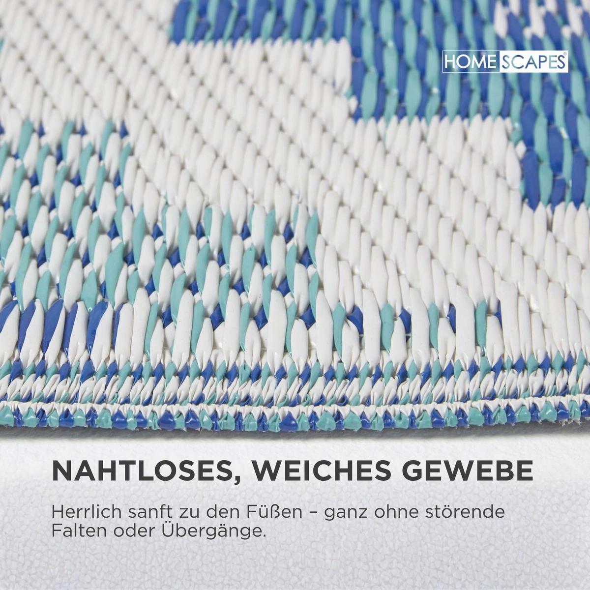 OUTDOORTEPPICH Mia, geometrisch gemustert 120/180 cm - Blau, Kunststoff (120/180cm) - Homescapes
