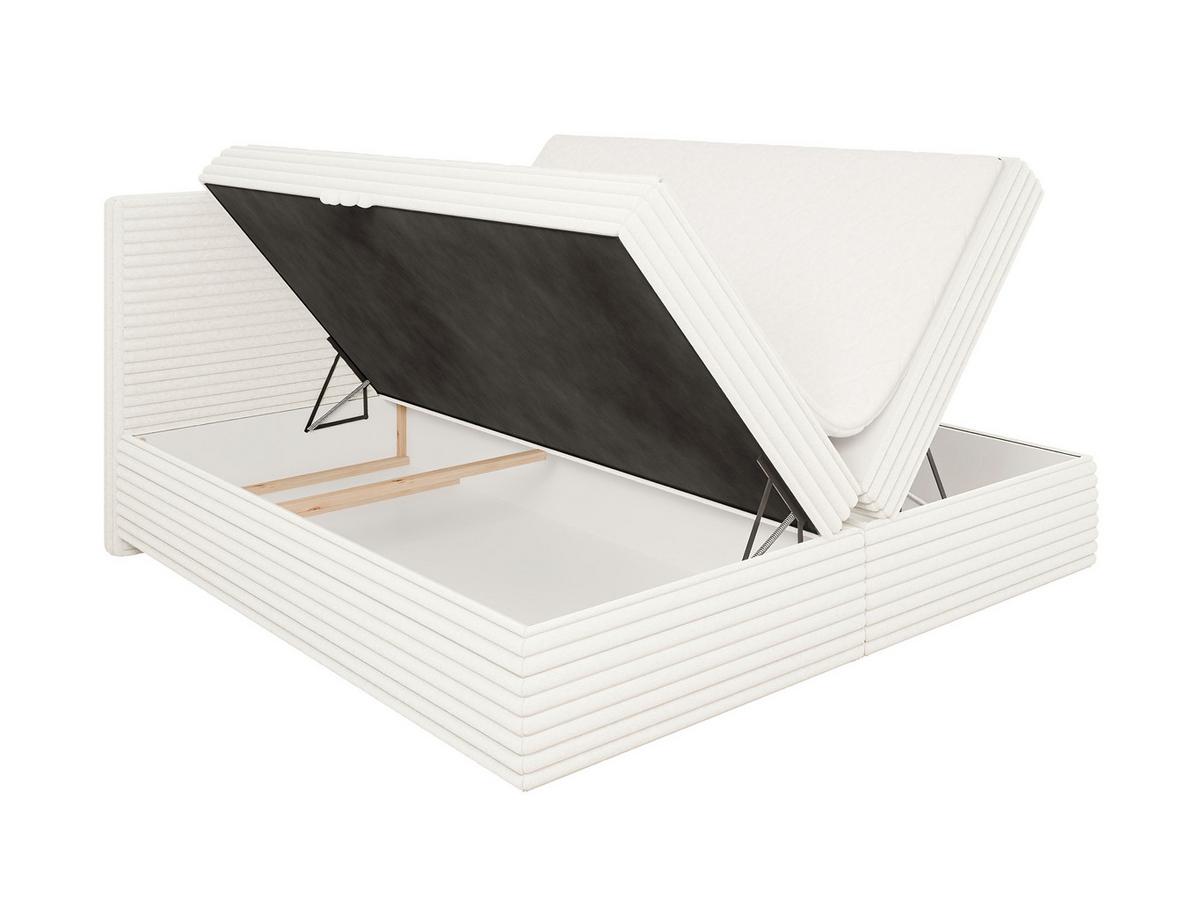 BOXBETT Roma 200/200 cm Hellbeige Plüschcord - Beige/Schwarz, Holz/Kunststoff (200/200cm) - S-Style Möbel