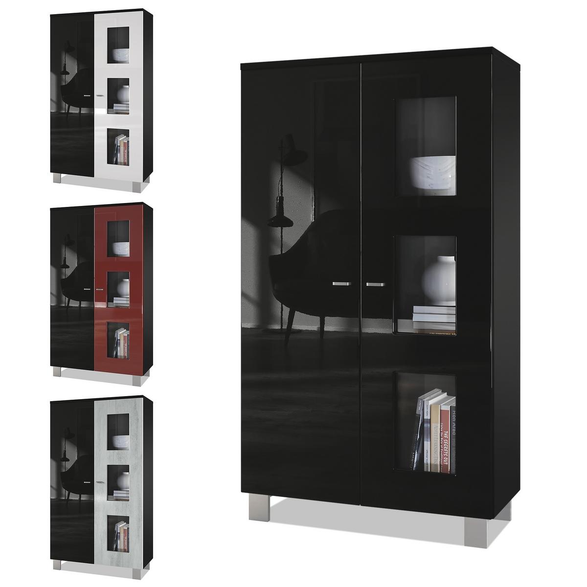 VITRINE Denjo Tür in Eiche sägerau - Eiche San Remo, Holzwerkstoff (71/129/35cm) - Vladon