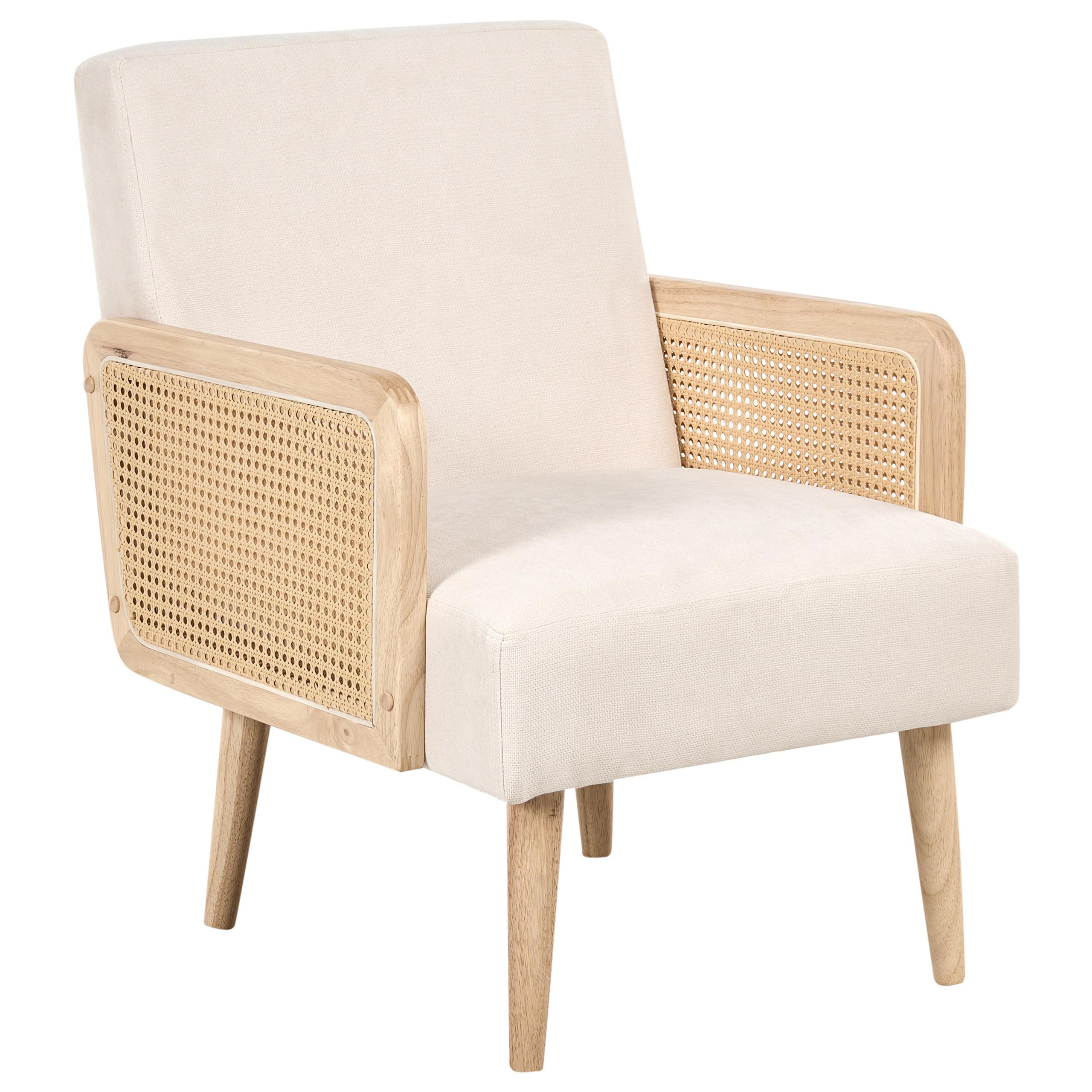 SESSEL Hellbeige Hojby - Beige/Braun, Textil (61/82/74cm) - Beliani