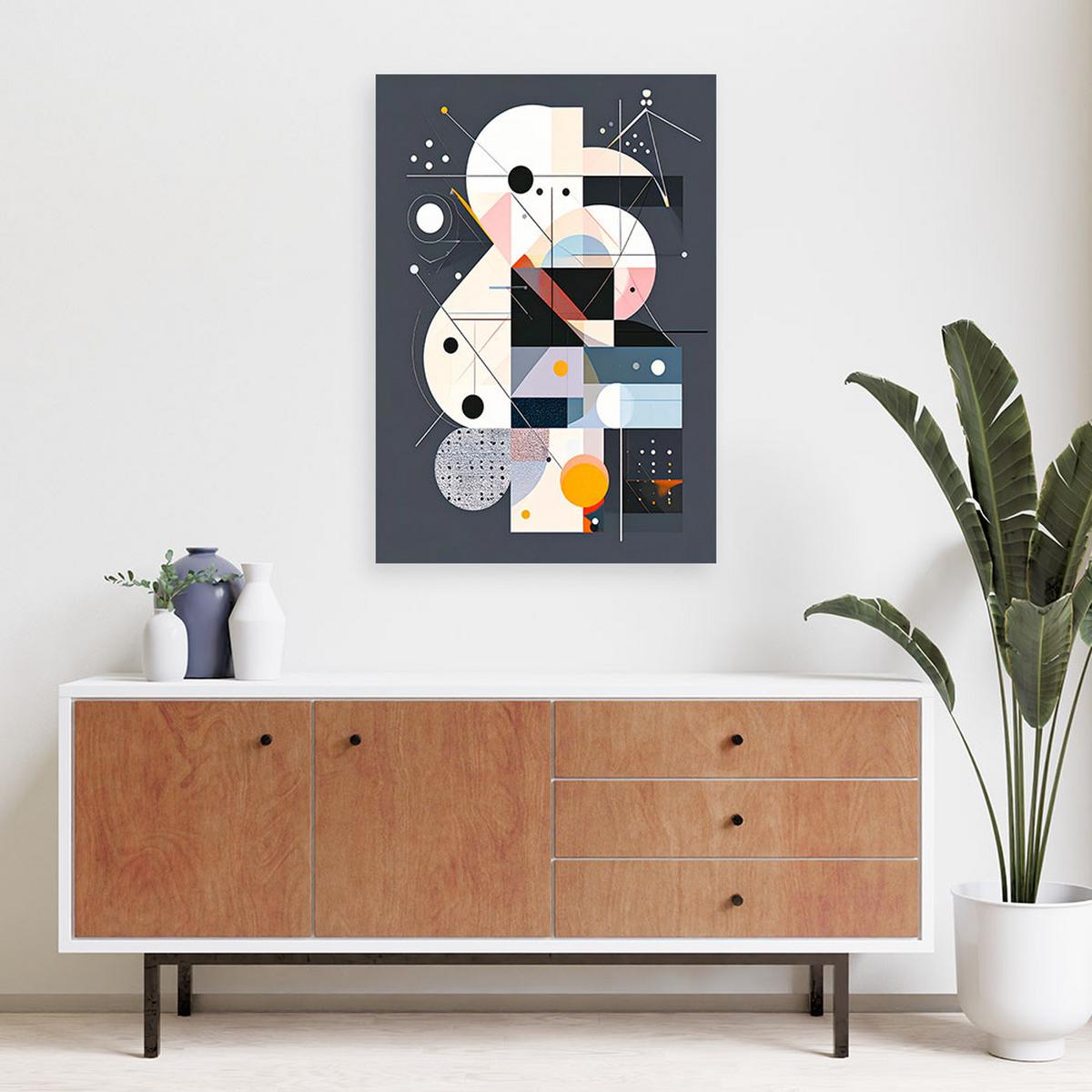 LEINWANDBILD Geometrische Abstraktion Bauhaus 60x90cm - Multicolor, Textil (60/90cm) - Feeby