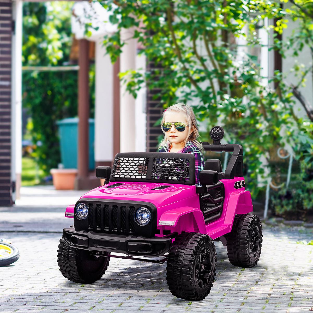 KINDER-ELEKTROAUTO aus Kunststoff Metall Rosa - Rosa, Kunststoff (100/65/72cm) - HOMCOM