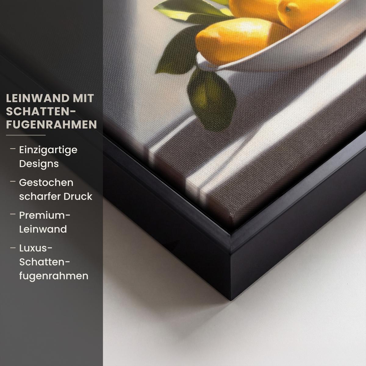 LEINWAND Bilder mit Rahmen - Zitronen - Stilleben - Gelb - 20x20 - Gelb, Textil (20/20cm) - MuchoWow