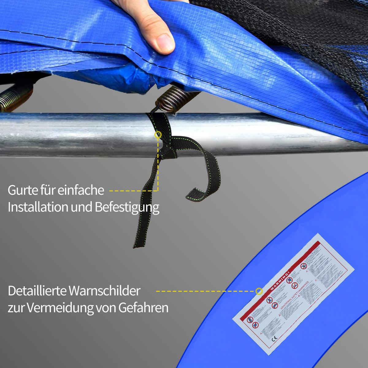 RANDABDECKUNG, PVC, Blau, Ø366 cm - Blau, Kunststoff (366/366cm) - HOMCOM
