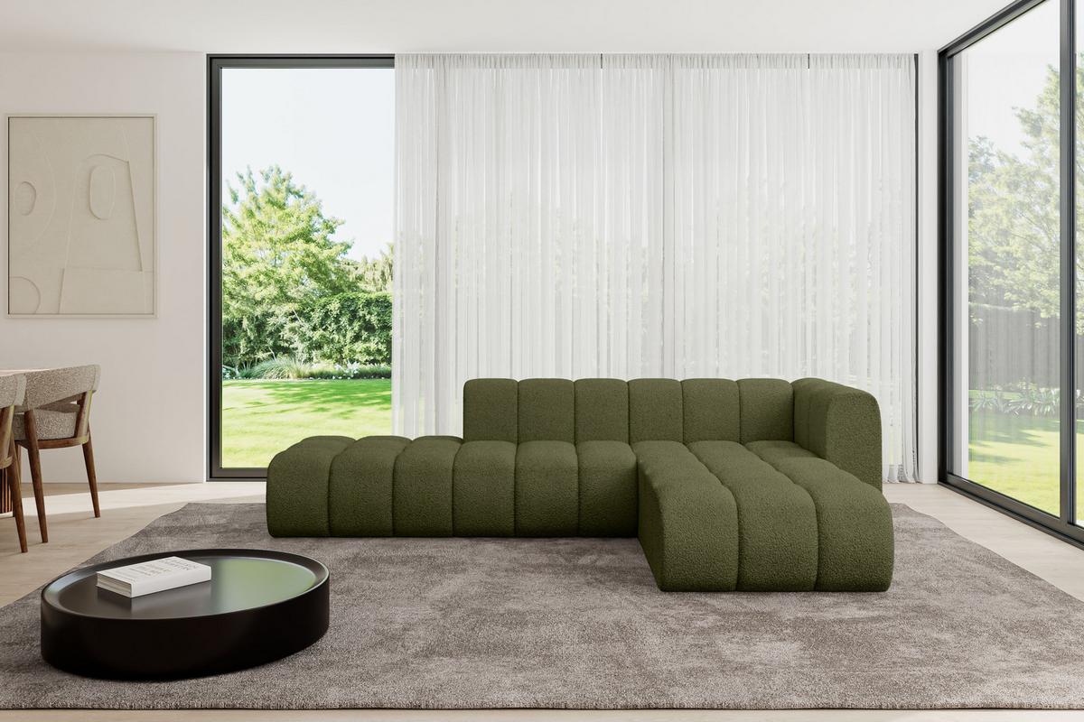 ECKSOFA modulares Sofa Zuvon-L1 - 296x177x70 cm Grün - Grün, Holzwerkstoff/Textil (296/177cm) - ALTDECOR
