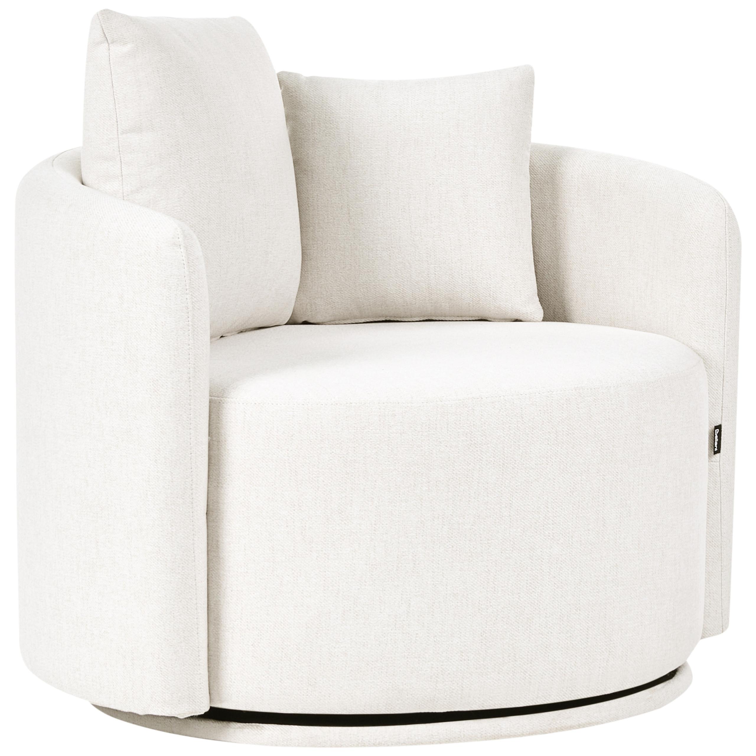 DREHSESSEL Stoff Cremeweiß Ennora - Weiß, Textil (88/67/82cm) - Beliani