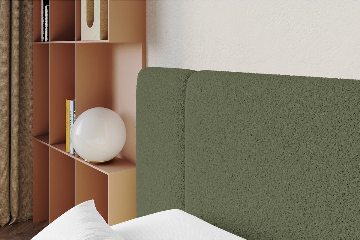 POLSTERBETT mit Bettkasten, Fußteil und Lattenrost, Boxbett ohne Matratze - NILO-Z 160x200 Grün - Olivgrün, Holzwerkstoff/Textil (160/200cm) - ALTDECOR