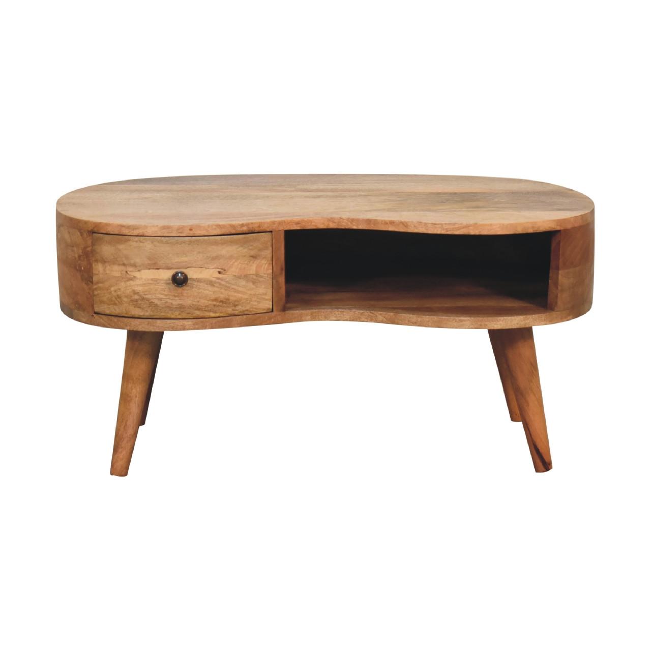 COUCHTISCH 1 Schublade, 1 offenes Fach, Nordische Beine, Beige - Messingfarben/Braun, Holz/Metall (50/80/40cm) - Artisan Furniture