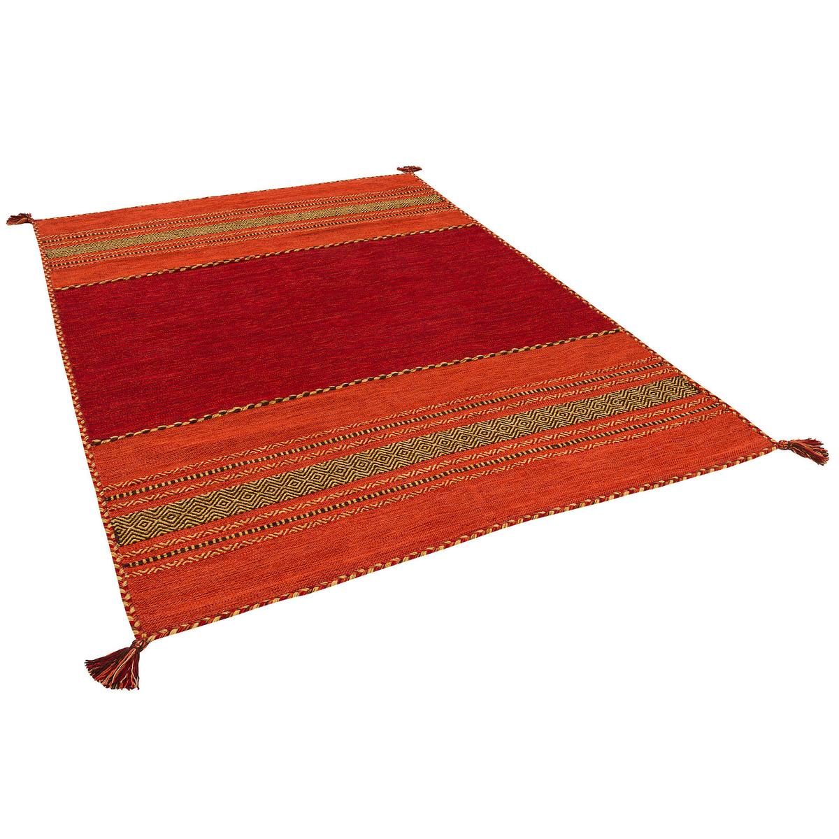 NATUR TEPPICH KELIM NAVARRO - Rot, Textil (120/180cm) - Pergamon