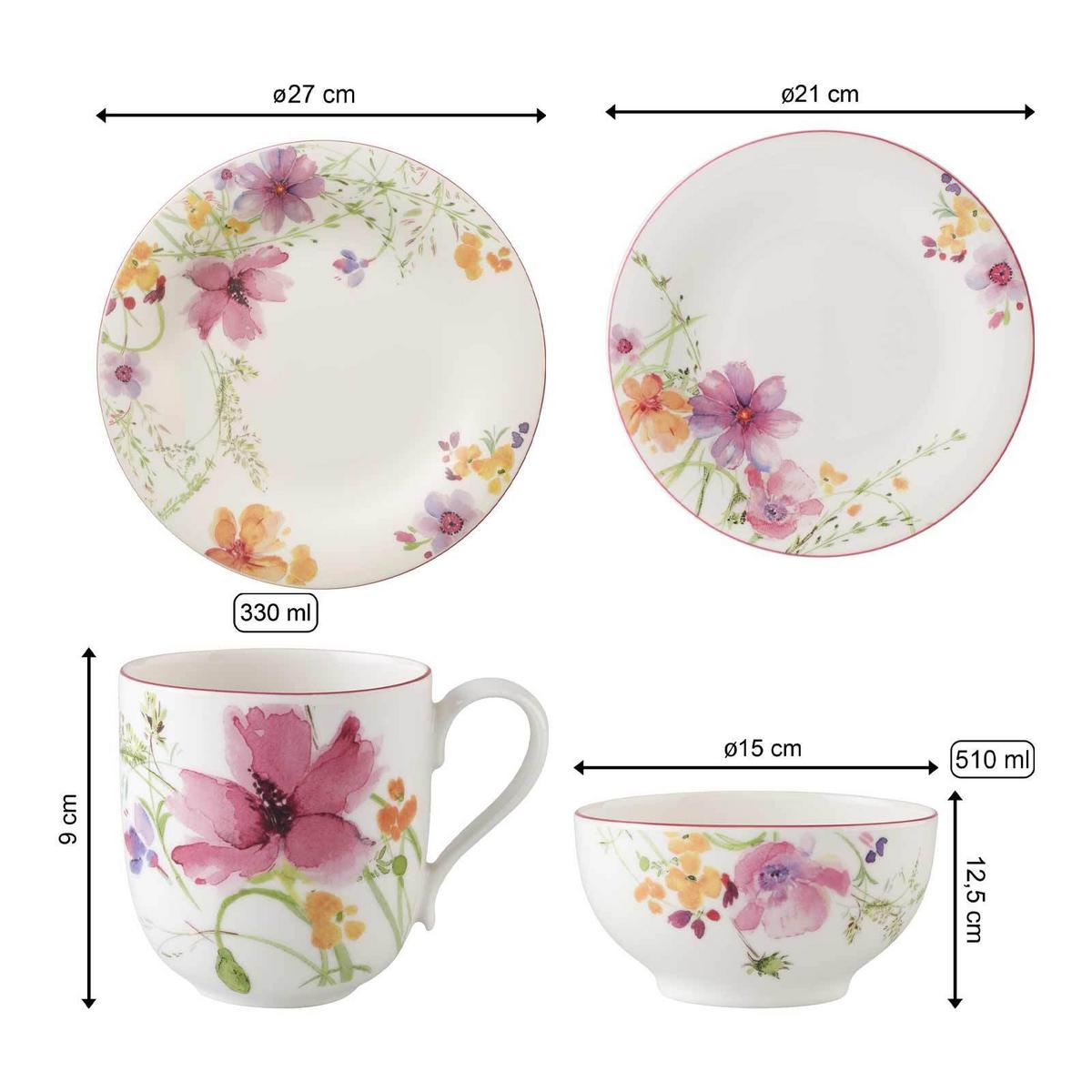 STARTER-SET Mariefleur Basic bunt 8er Set - Multicolor, Keramik (2/2/2cm) - Villeroy & Boch