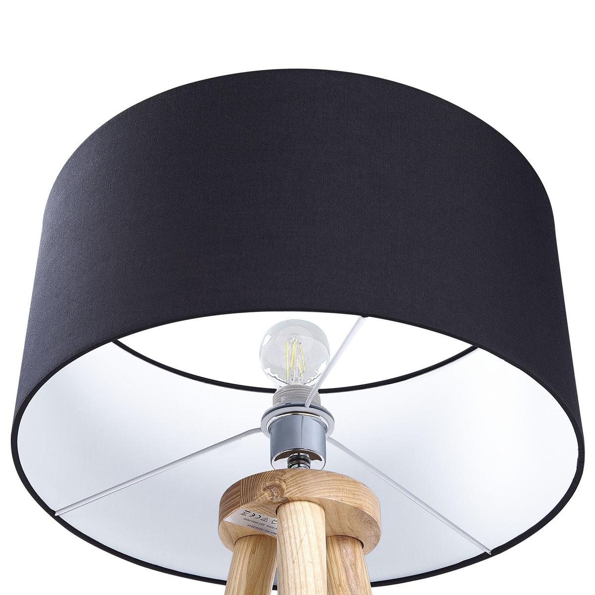 STEHLAMPE Nitra 45/45/142 cm - Schwarz, Holz (45/45/142cm) - Beliani